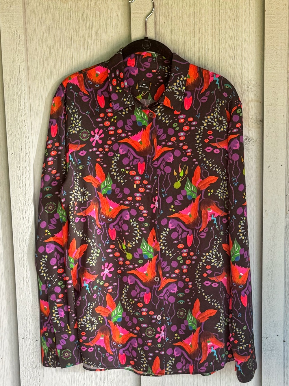 Women’s Paul Smith Long-Sleeve Print Shirt - Purple/Red - 48 = 12